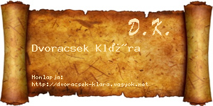 Dvoracsek Klára névjegykártya