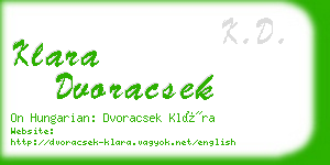 klara dvoracsek business card